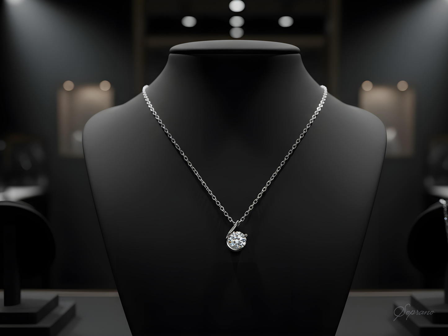 Diana Swarovski Silver Necklace