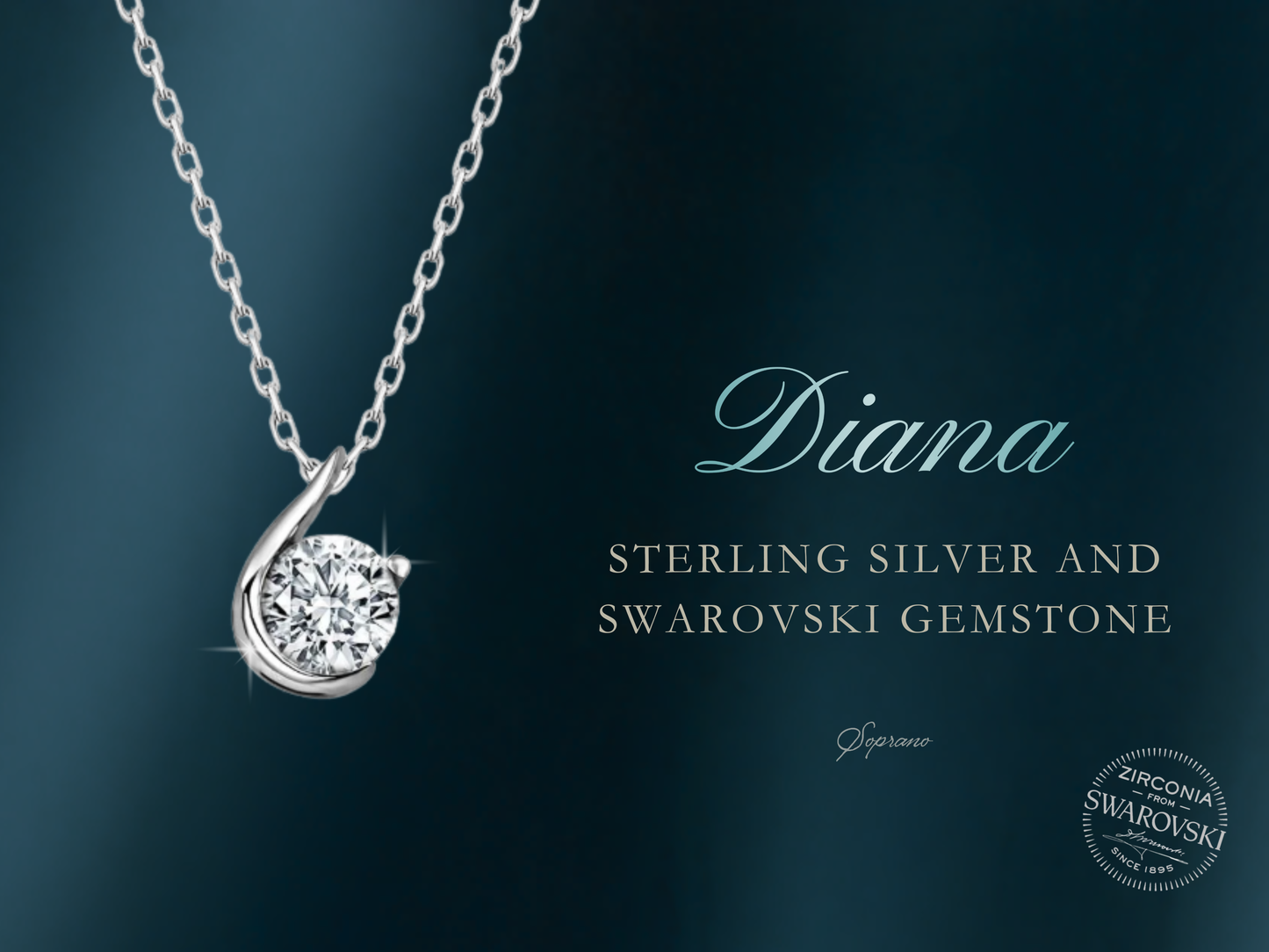 Diana Swarovski Silver Necklace