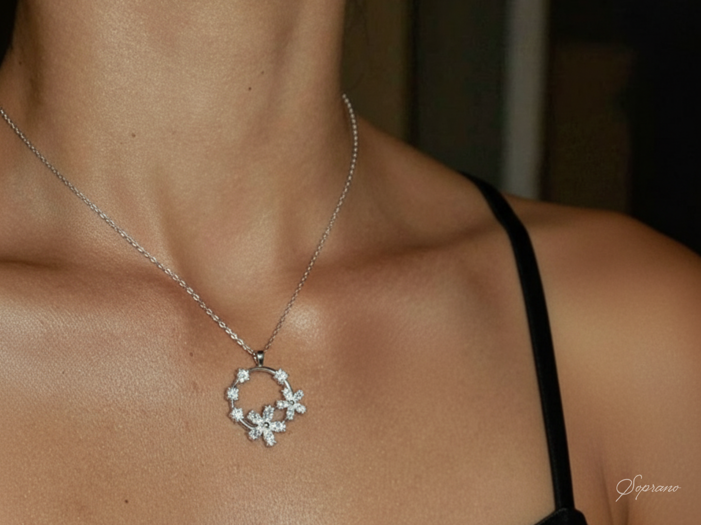 Ophelia Silver Floral Necklace