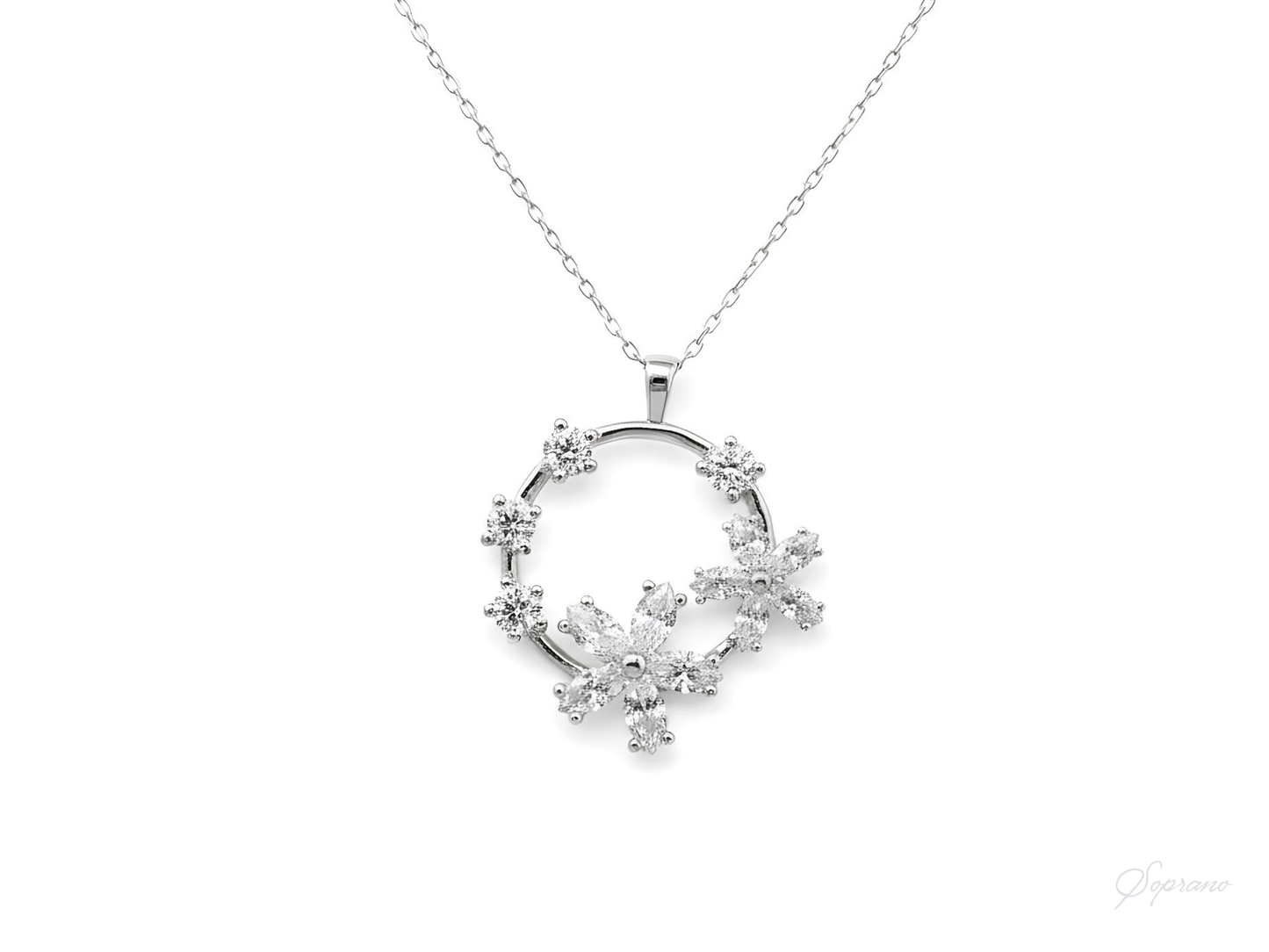 Ophelia Silver Floral Necklace