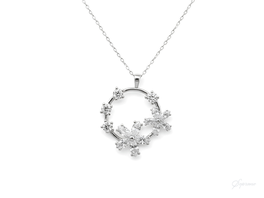 Ophelia Silver Floral Necklace
