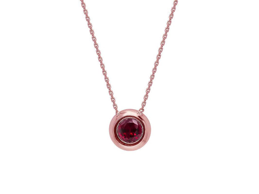 Ruby Bezel Necklace