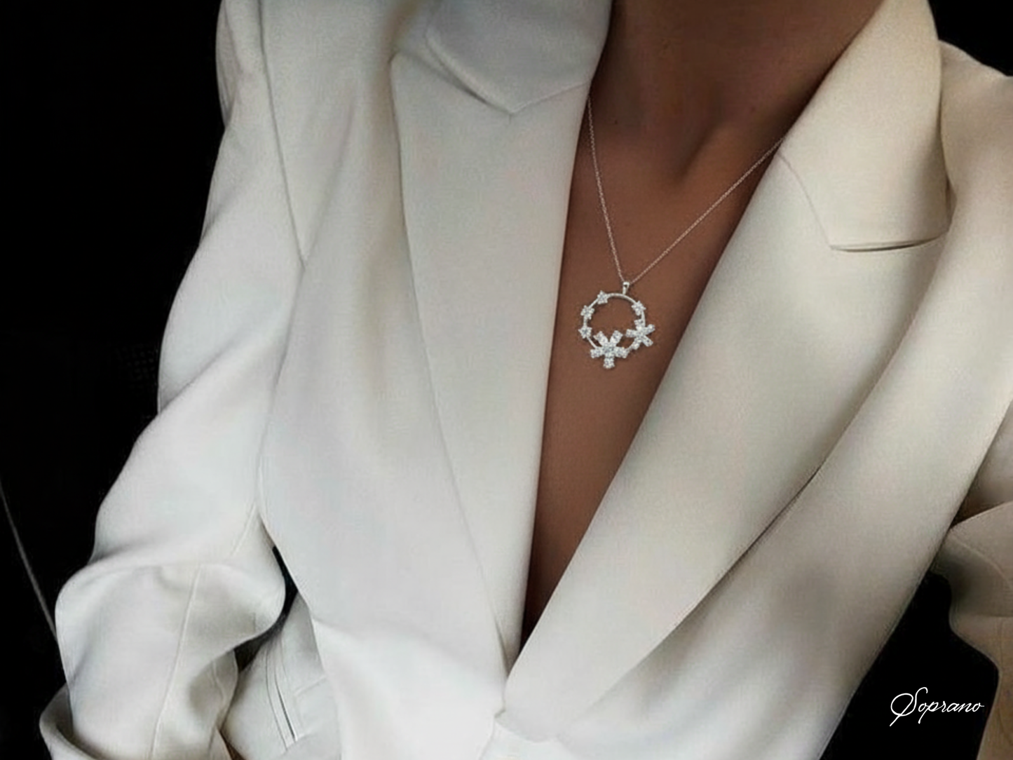 Ophelia Silver Floral Necklace