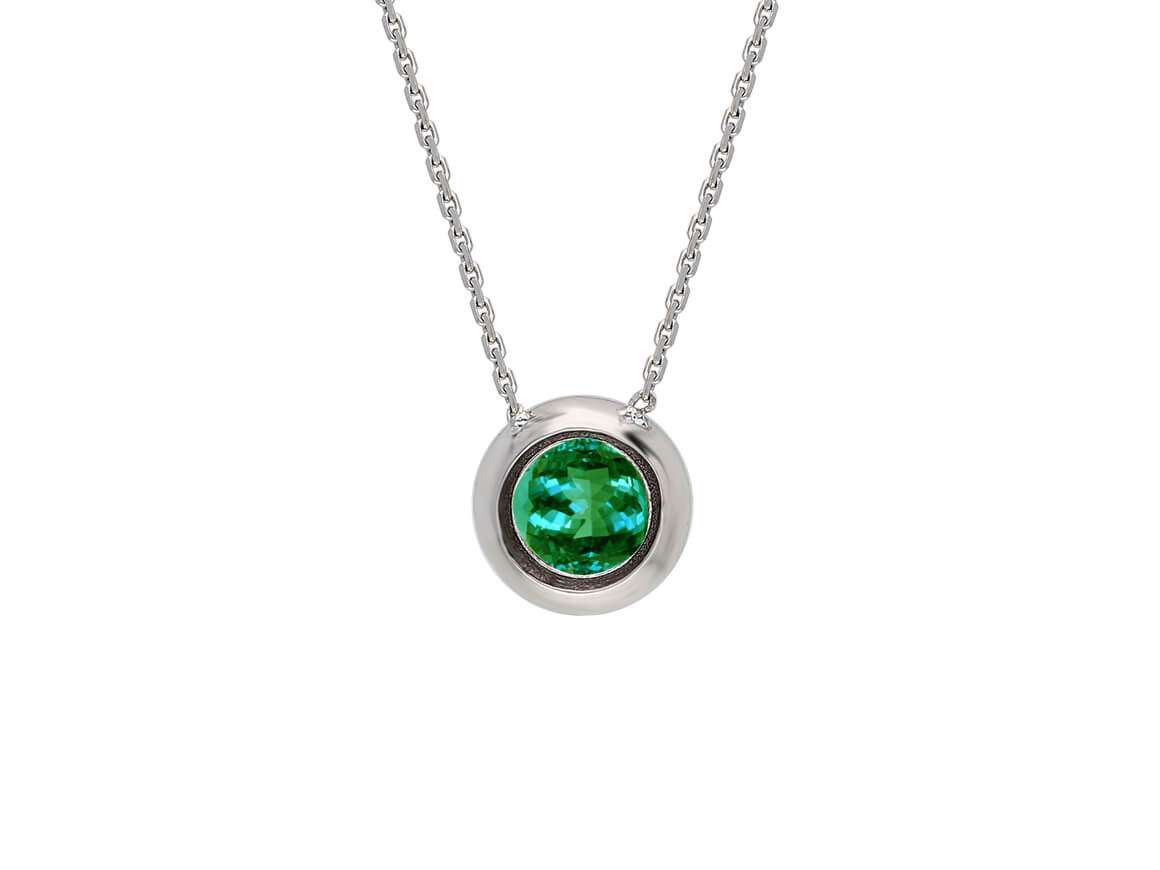 Tsavorite Bezel Necklace